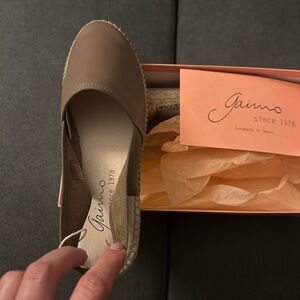 Softest on Earth leather espadrilles with open heel.